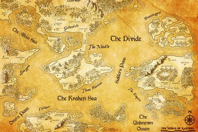 I will draw a fantasy map for you