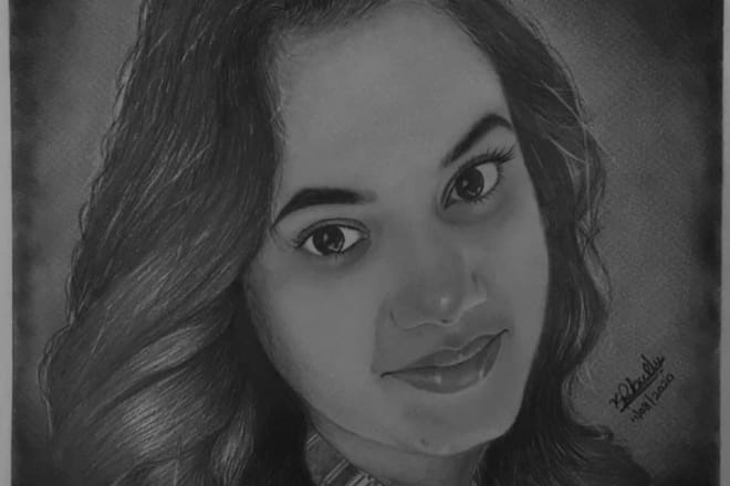 I will draw amazing realistic portrait pencil drawing for you photo