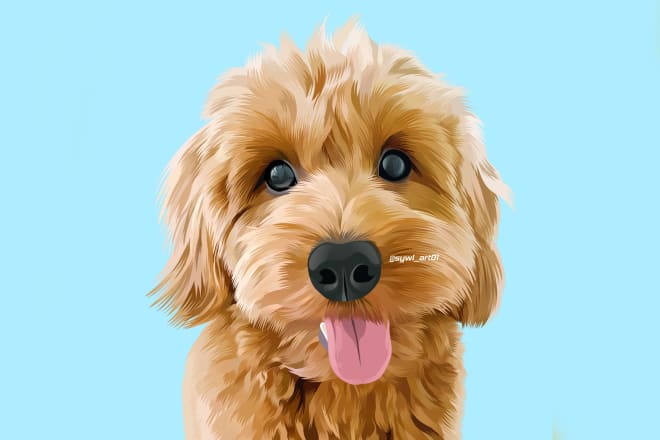 I will draw amazing vector pet portrait in 12 hours