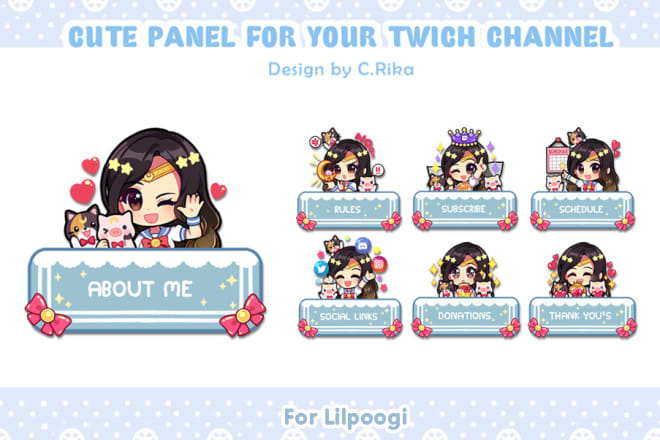 I will draw chibi twich panels for your channel