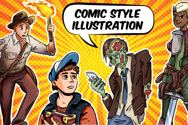 I will draw comic style or cartoon illustration for you
