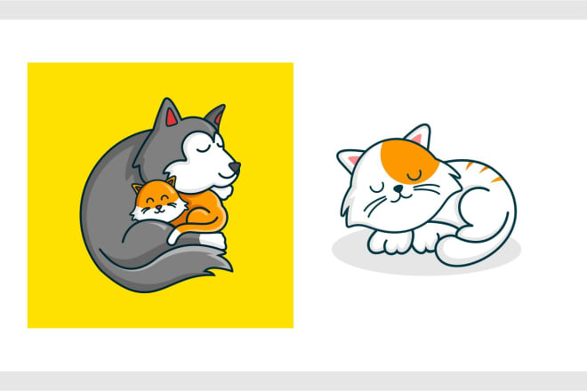 I will draw cute illustration or cartoon logo for pet