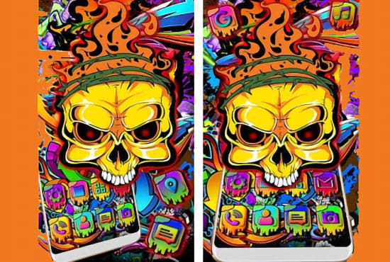 I will draw graffiti skull for t shirt design