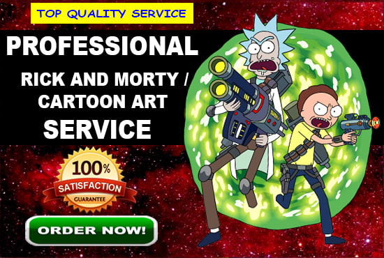 I will draw rick and morty art style version of you