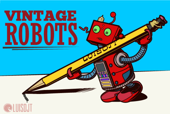 I will draw vintage robot characters for you