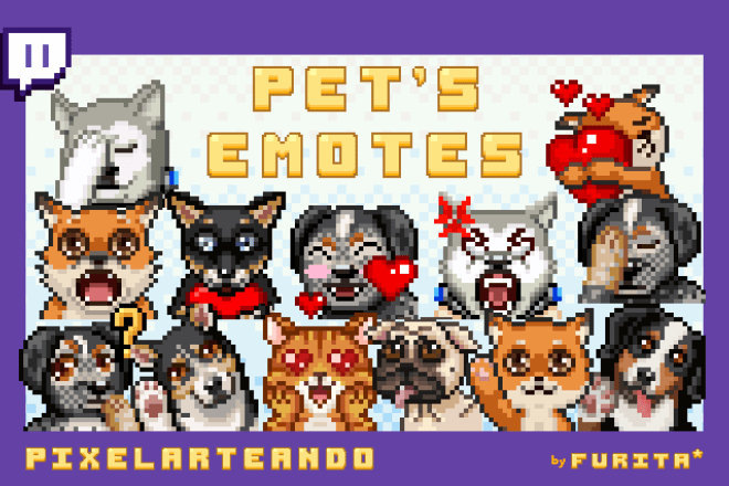 I will draw your pet as a pixel art twitch emote