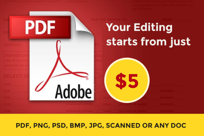 I will edit PDF edit document in 1 hour