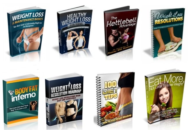 I will give you 100 weight loss and fitness ebooks with resell rights