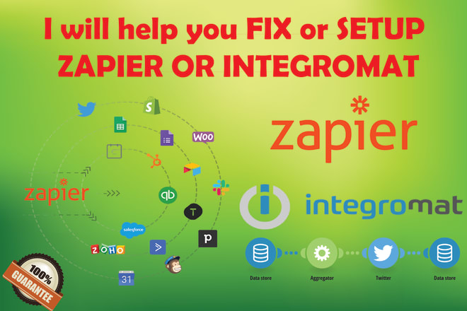 I will help, fix or setup workflow with zapier or integromat