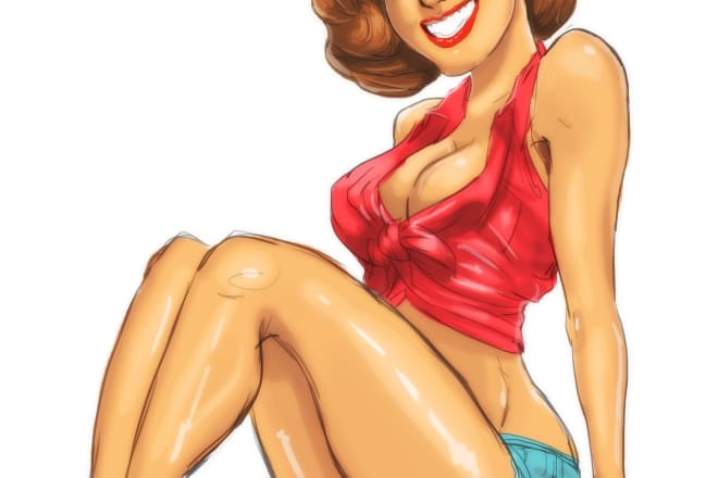I will illustrate you or someone else as a pin up girl