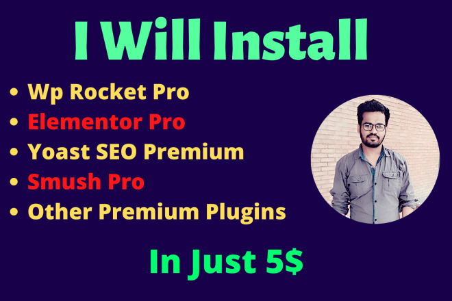 I will install wp rocket, elementor pro, smush pro and yoast SEO plugin