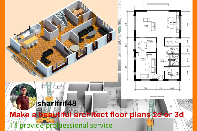 I will make a beautiful architect floor plans 2d or 3d