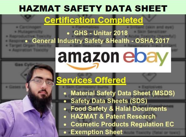 I will make safety data sheet sds msds for amazon hazmat products