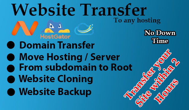 I will move or transfer your website to new hosting or domain