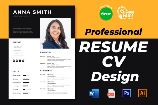 I will perform professional resume design and CV design