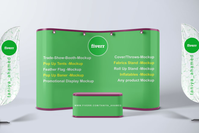 I will pop up exhibition display mockup or trade show banner 3d