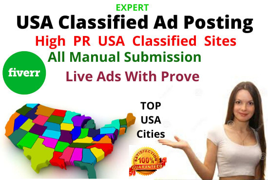 I will post your ads manually to top USA free classified sites