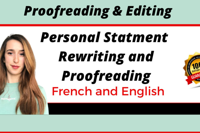 I will professionally edit your personal statement