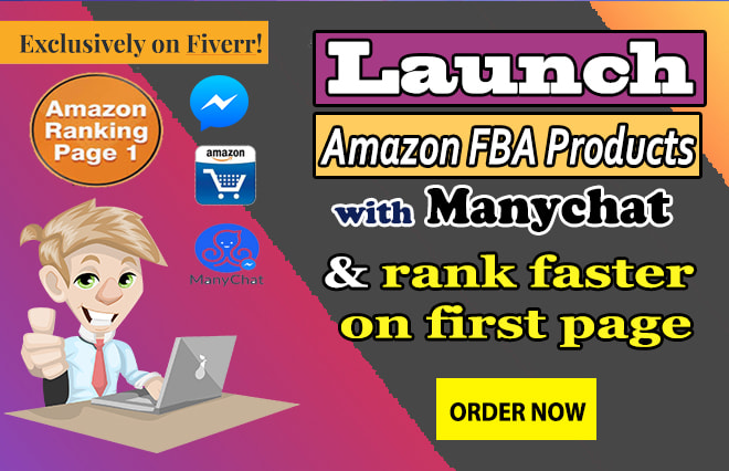I will rebate and rank amazon fba products with manychat, fb ads