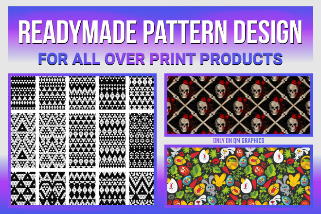 I will sell readymade or premade pattern designs for printful all over print products