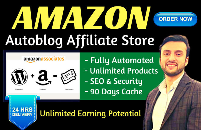 I will setup best amazon affiliate website with autoblog for passive income