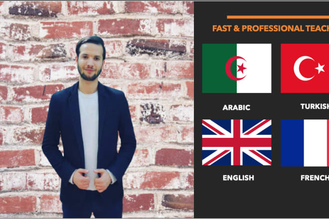 I will teach you english or arabic or french or turkish
