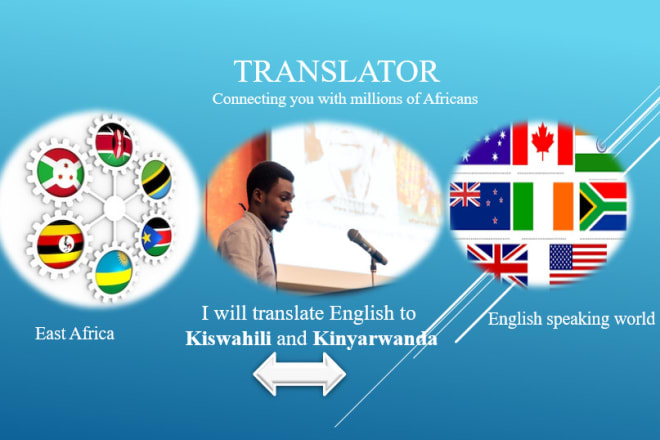 I will translate english and french to kiswahili and kinyarwanda by hand