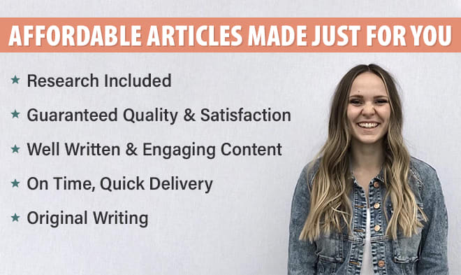 I will write killer articles personalized to your needs