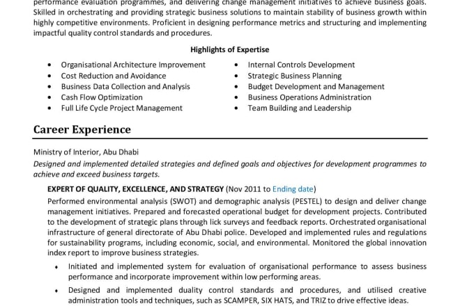 I will write professional ats optimized ceo, executive resume CV and cover letter