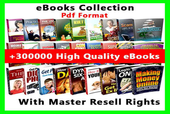 I will 300,000 ebooks package collection PDF format mrr