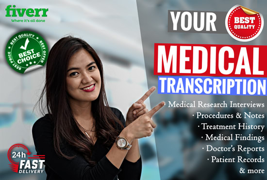 I will accurately transcribe medical audio or video to text fast transcription service