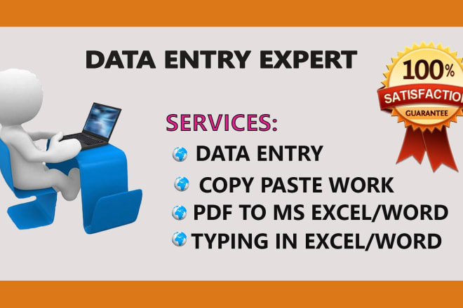 I will be data entry, copy paste, web research, data meaning, data collection expert