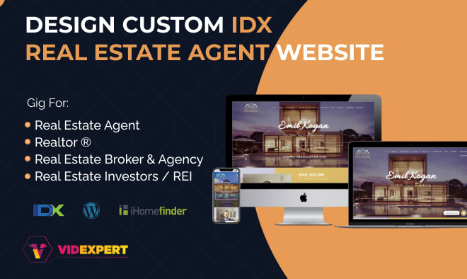 I will build custom idx mls real estate website
