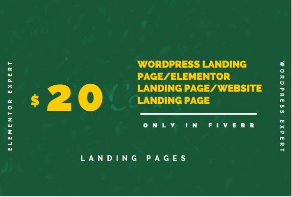 I will build wordpress landing page, elementor landing page, website landing page