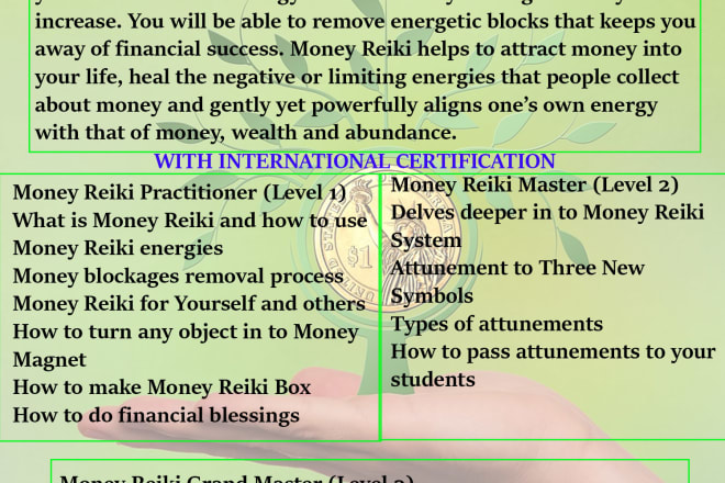 I will complete money reiki ecourse with attunement and certificate