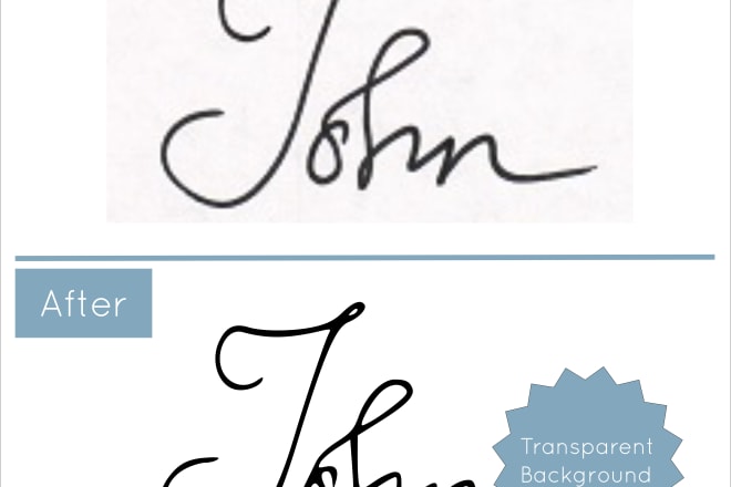 I will convert signature to high resolution transparent background image