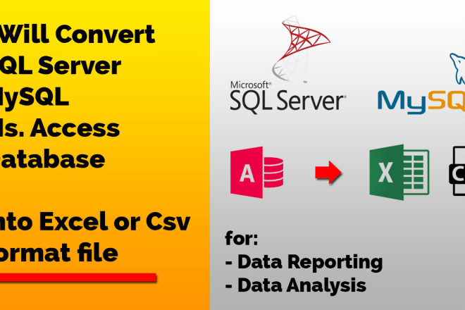 I will convert sql server mysql ms access data for reporting