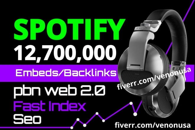 I will create 12 million SEO backlinks fast index spotify album music