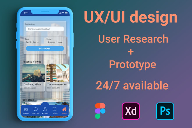 I will create a research backed ui ux design for a mobile app