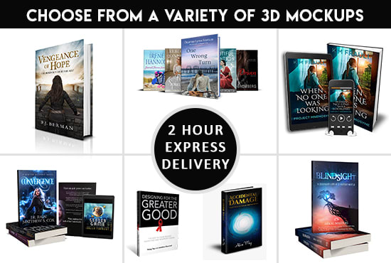 I will create an amazing 3d book cover mockup in 2 hours
