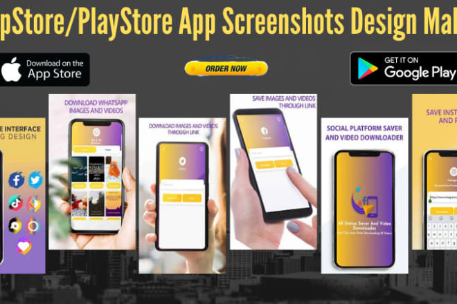 I will create attractive app screenshots for app store or play store