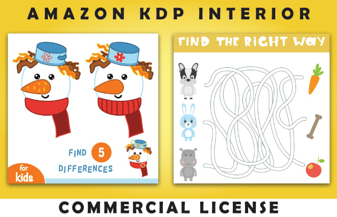 I will create kids activity book, kids worksheet for amazon KDP