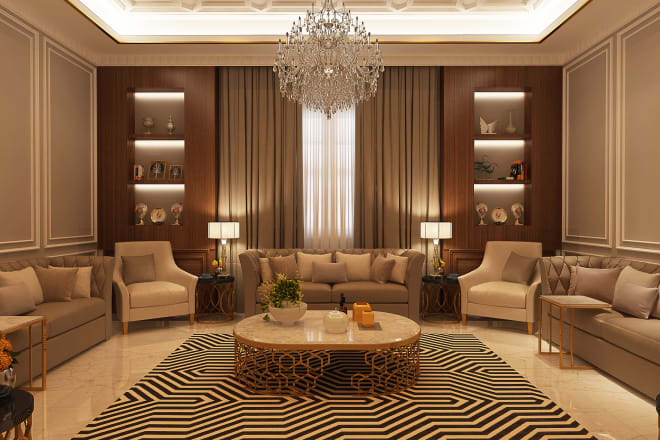 I will create luxurious interior design and rendering