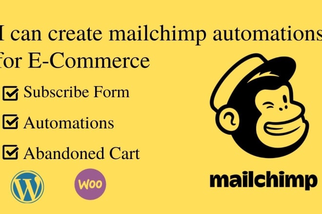 I will create mailchimp sign up form automation and abandoned cart for woocommerce