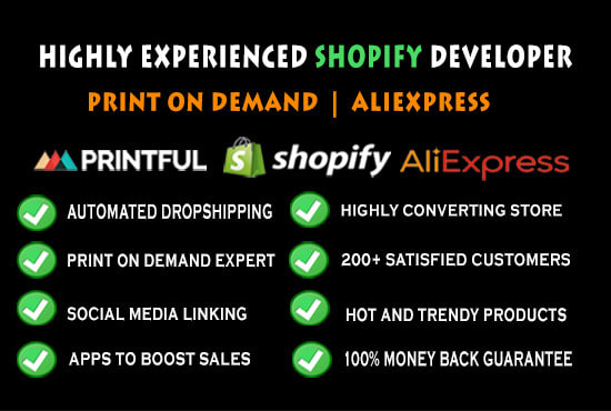 I will create print on demand,aliexpress shopify store