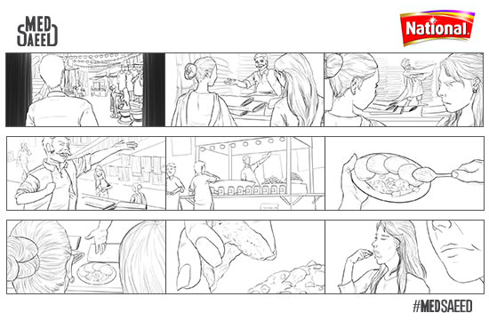 I will create storyboard line art for your commercial or movie