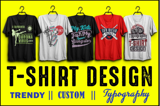 I will create trendy custom and typography tshirt design