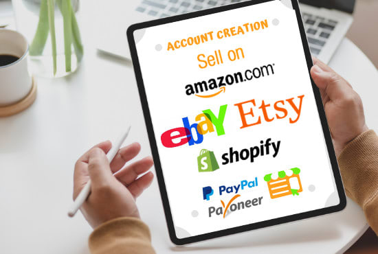 I will create your amazon ebay etsy shopify merchant account and set up your pay
