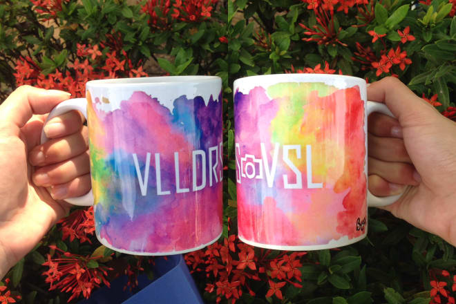 I will design a creative, cool coffee mug or cup using watercolors