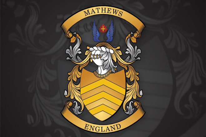 I will design a custom coat of arms, heraldic shield, family crest